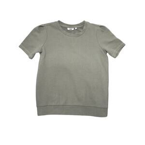 WE Fashion Waffle Knit Olive Green Top Women's XS Carolina SS Made in Turkey
